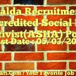 SDO Malda Recruitment 2018 for Accredited Social Health Activist(ASHA) Posts