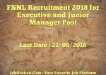 FSNL Recruitment 2018 for Executive and Junior Manager Post