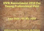 IIVR Recruitment 2018 For Young Professional Post