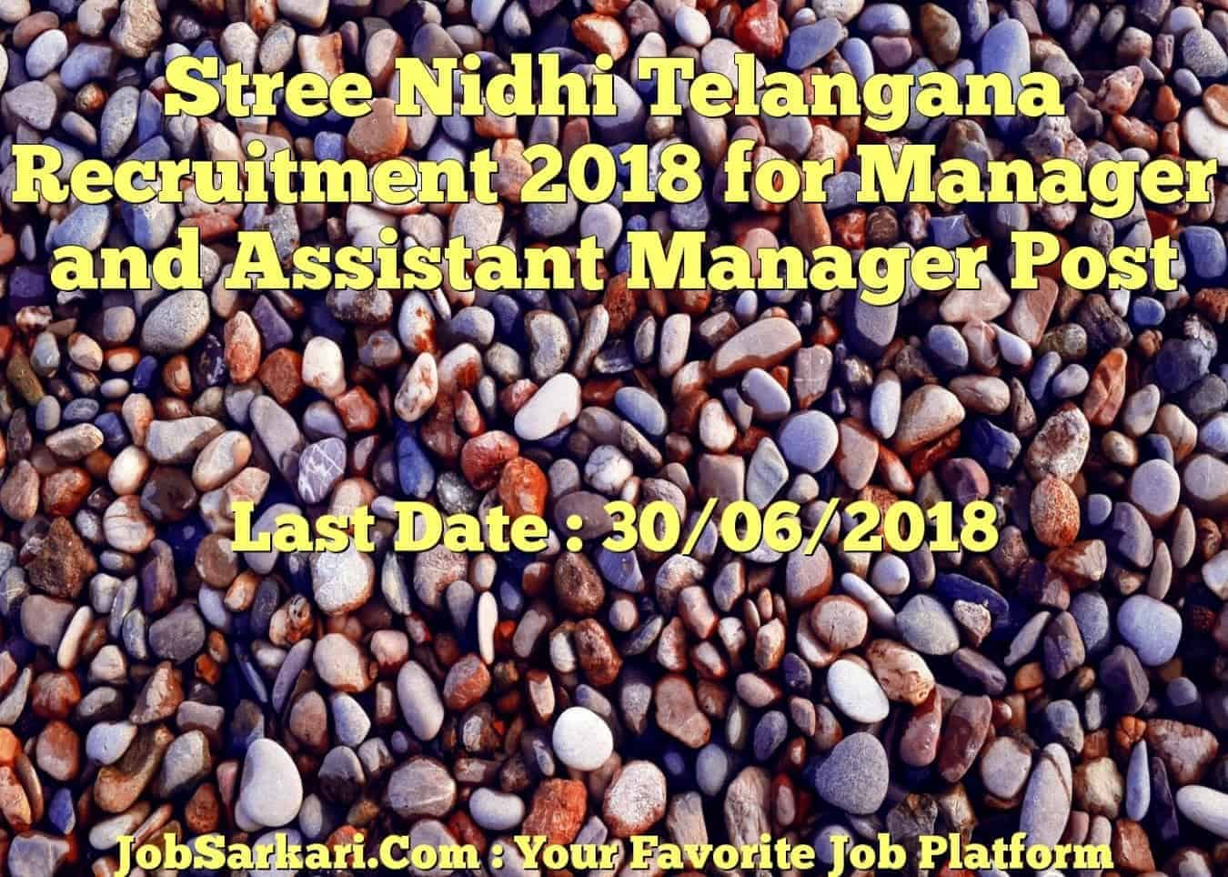 Stree Nidhi Telangana Recruitment 2018 for Manager and Assistant Manager Post