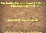 Air India Recruitment 2018 for Pharmacist Post