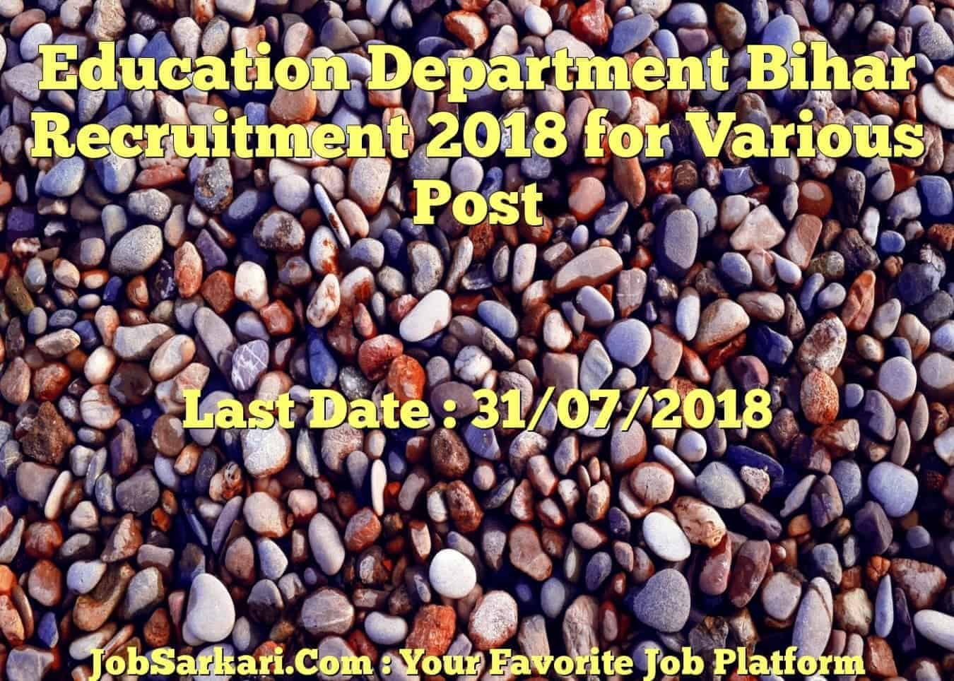 Education Department Bihar Recruitment 2018 for Various Post
