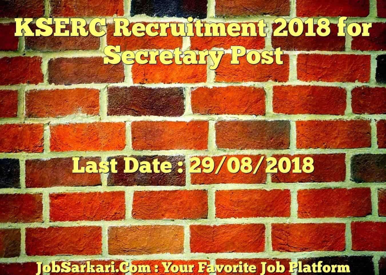 KSERC Recruitment 2018 for Secretary Post