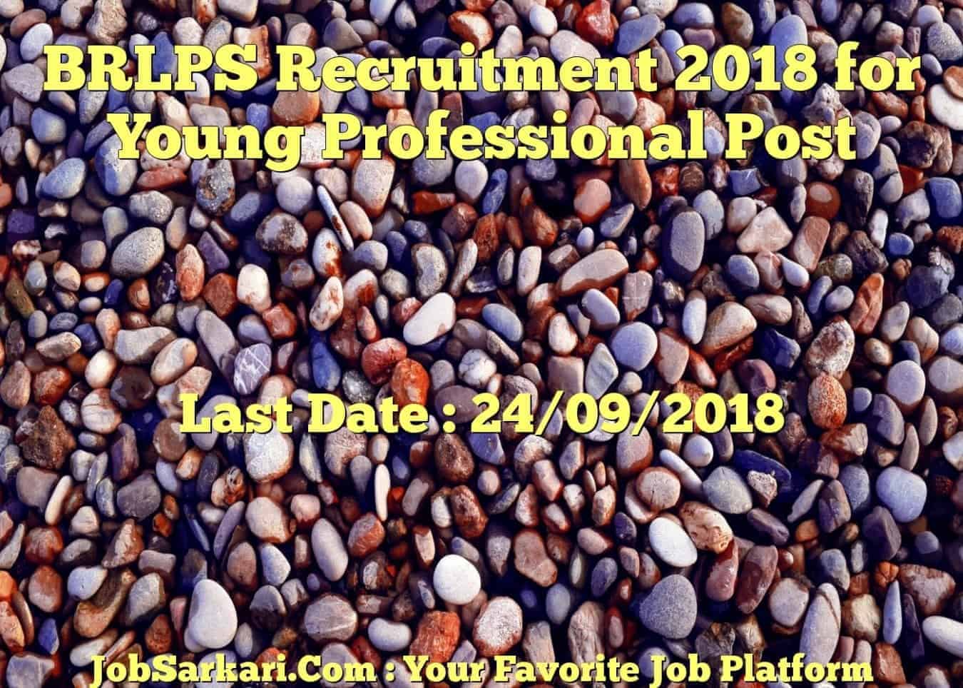 BRLPS Recruitment 2018 for Young Professional Post