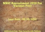 NSIC Recruitment 2018 For Various Post