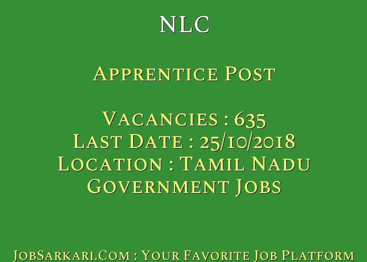 NLC Recruitment 2018 For Apprentice Post