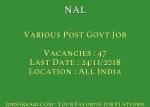 NAL Recruitment 2018 For Various Post Govt Job