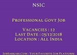 NSIC Recruitment 2018 for Professional Govt Job
