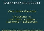 Karnataka High Court Recruitment 2018 For Civil Judge Govt Job