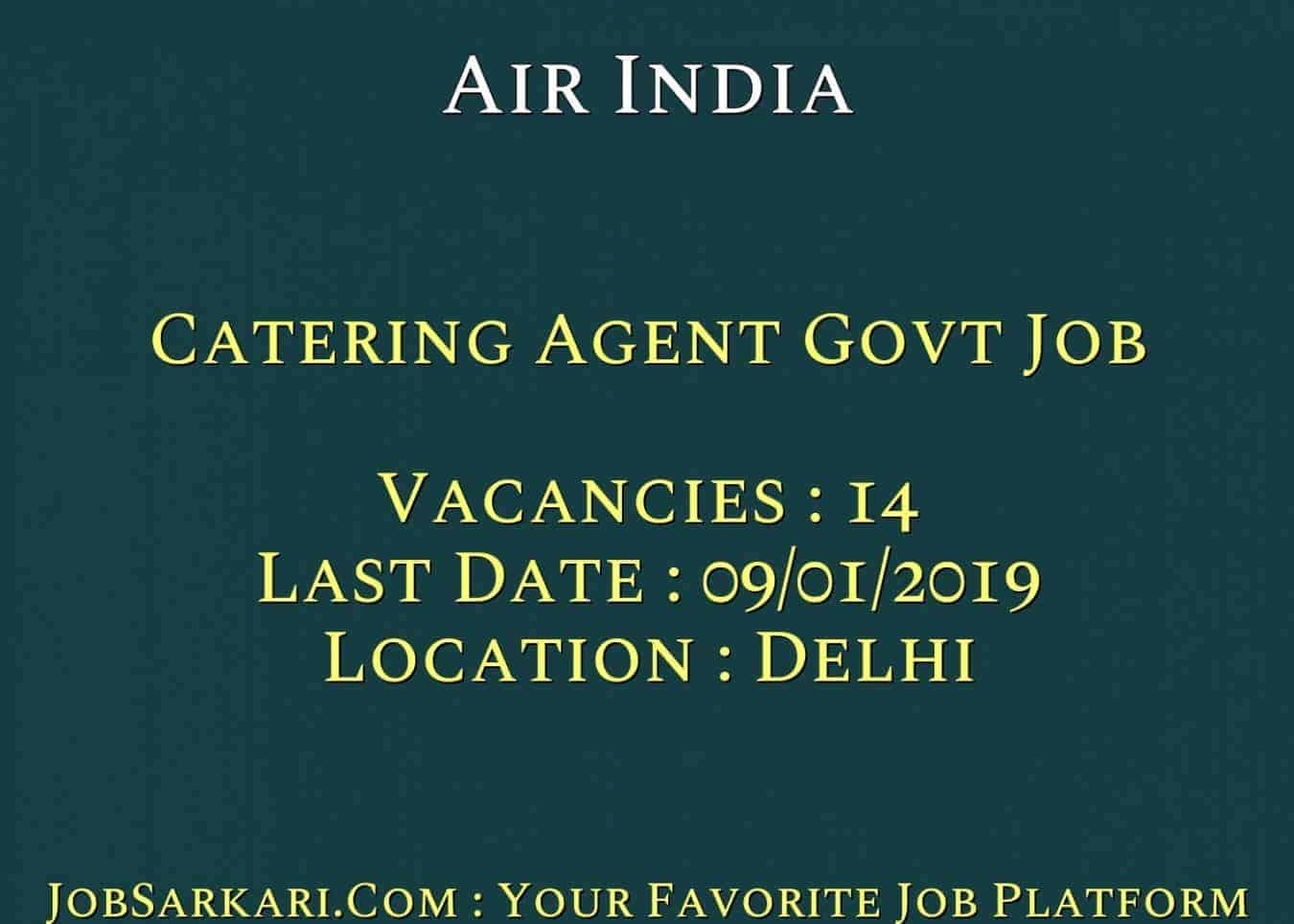 Air India Recruitment 2018 for Catering Agent Govt Job