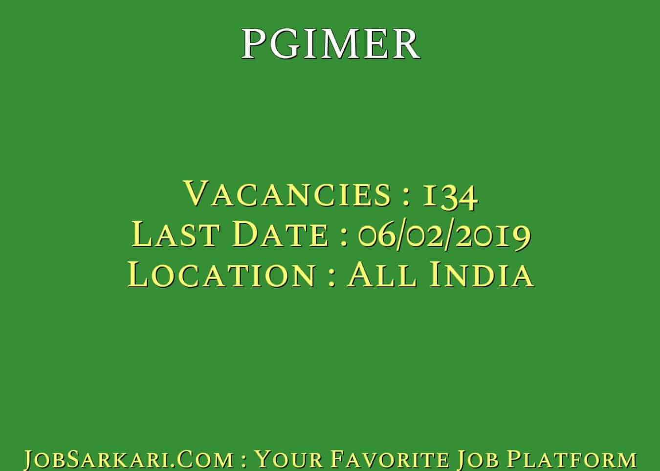 PGIMER Recruitment 2019 For Assistant Professor Govt Job
