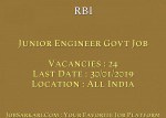 RBI Recruitment 2019 For Junior Engineer Govt Job
