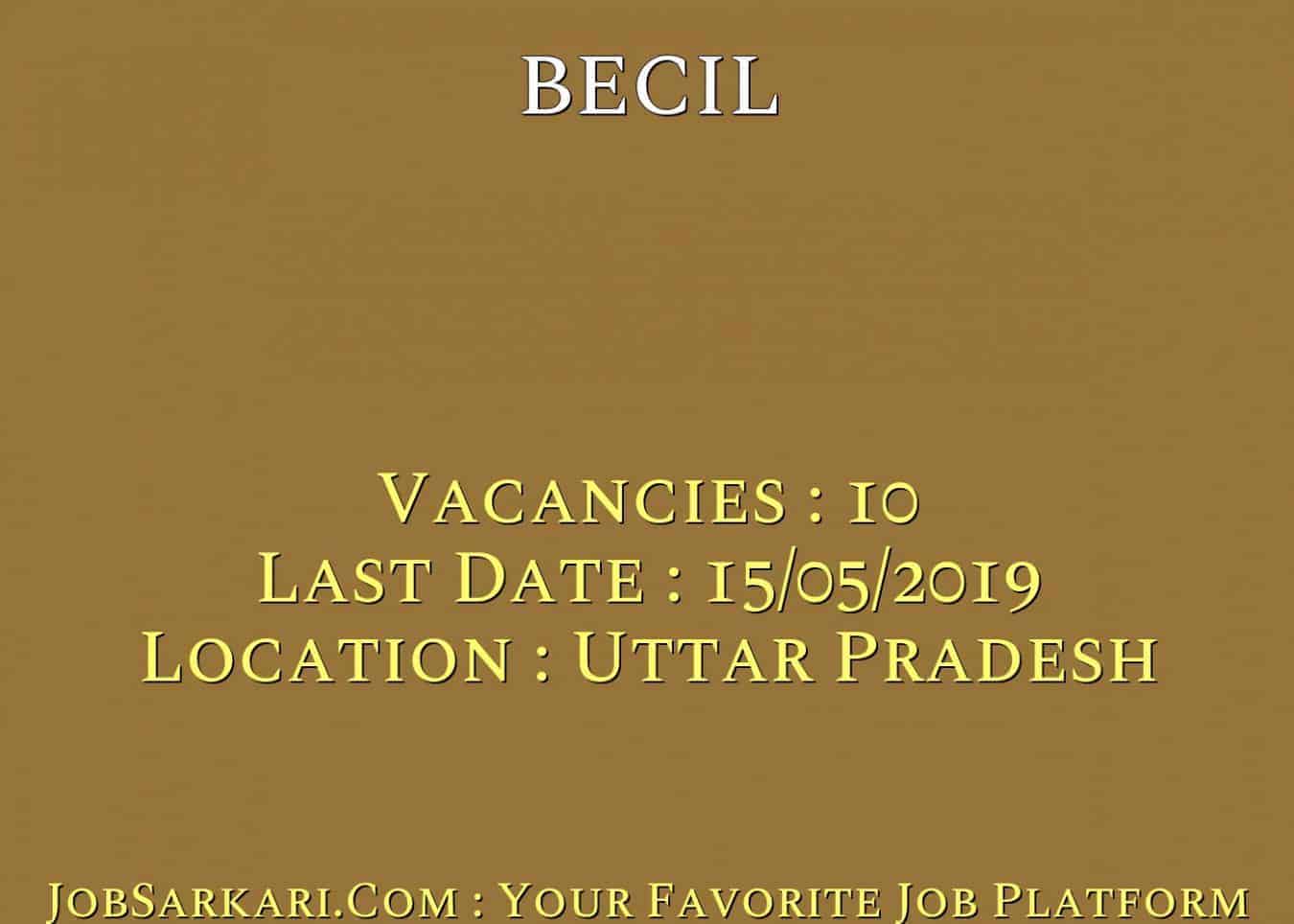 BECIL Recruitment 2019 For Patient Care Manager Govt Job