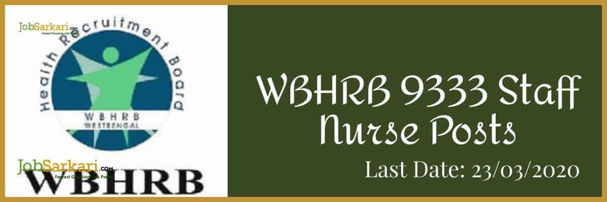 WBHRB 9333 Staff Nurse Posts