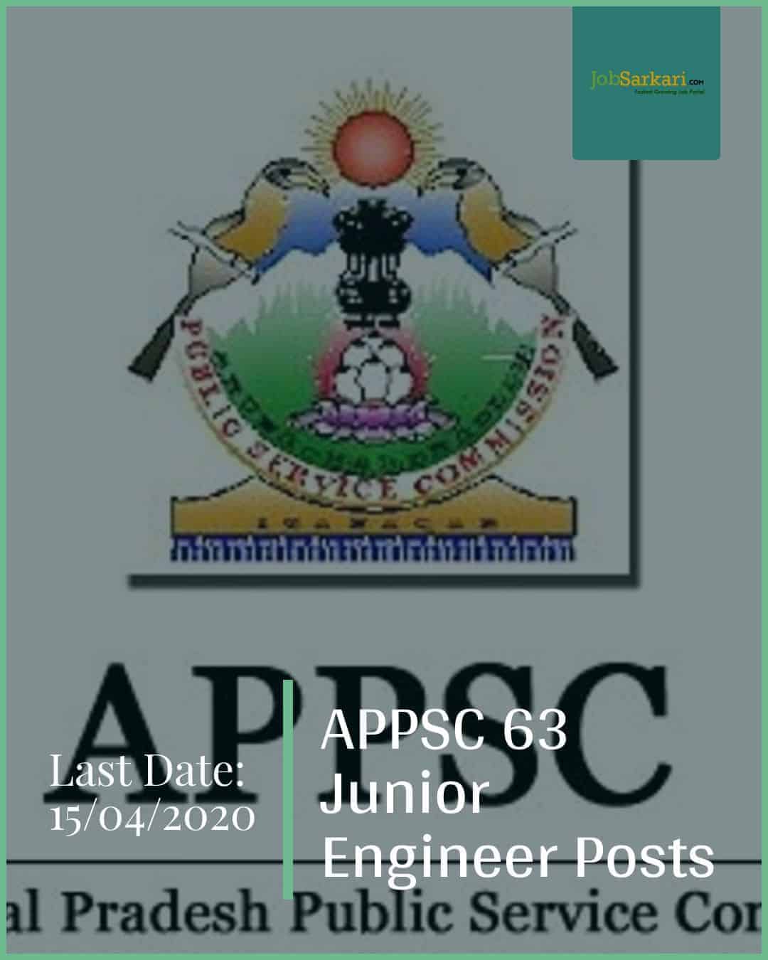APPSC 63 Junior Engineer Posts