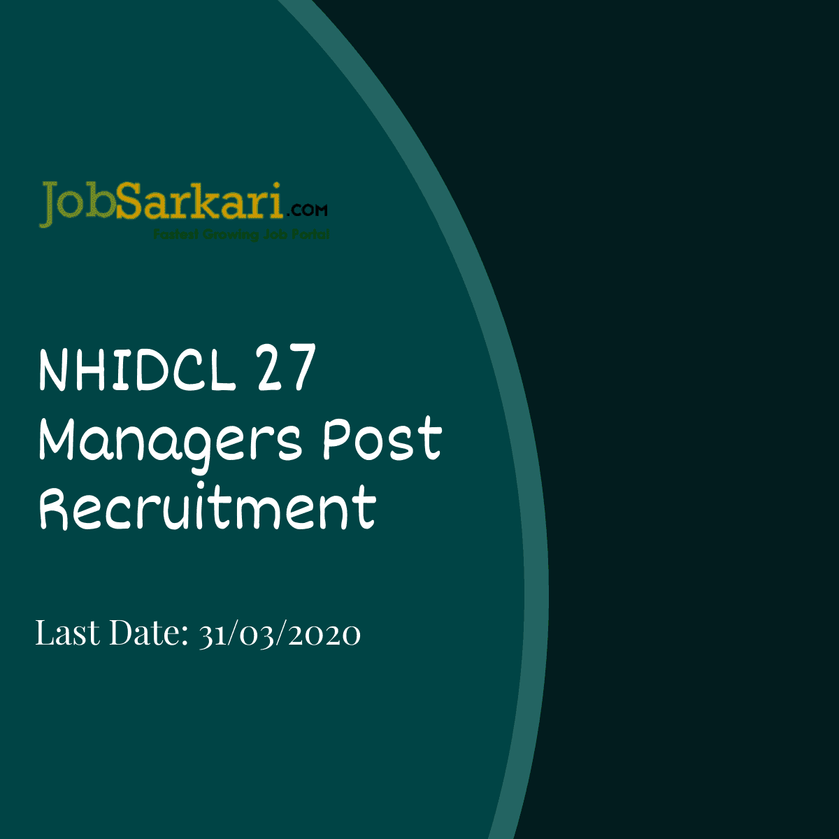 NHIDCL Recruitment 2020 For Managers Post 1