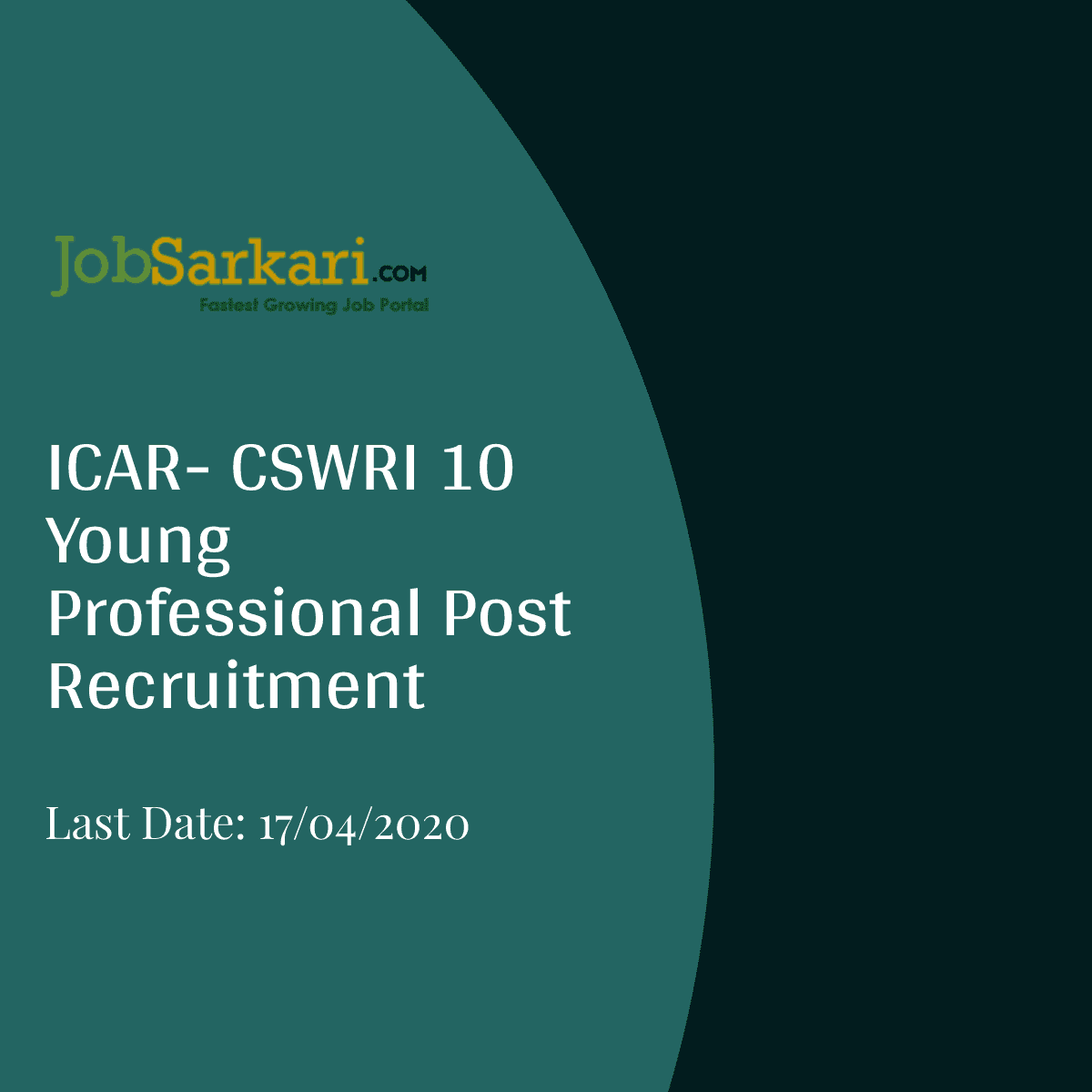 ICAR- CSWRI Recruitment 2020 For Young Professional Post 1