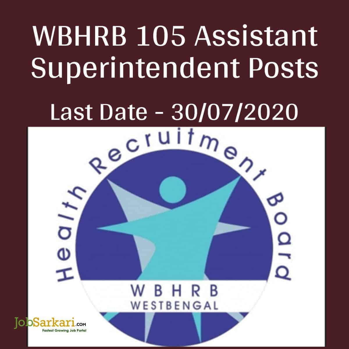 WBHRB 105 Assistant Superintendent Posts