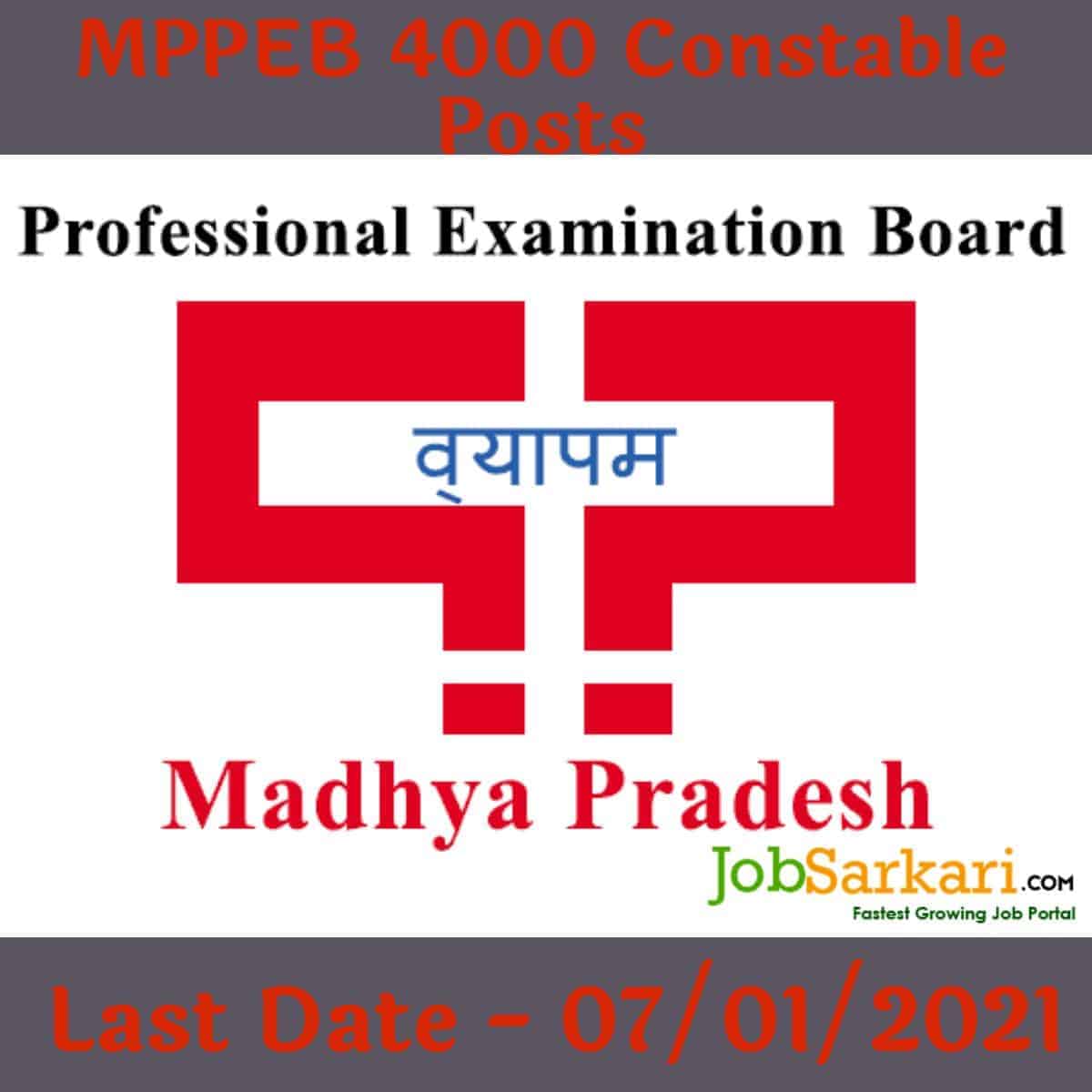 MPPEB 4000 Constable Posts