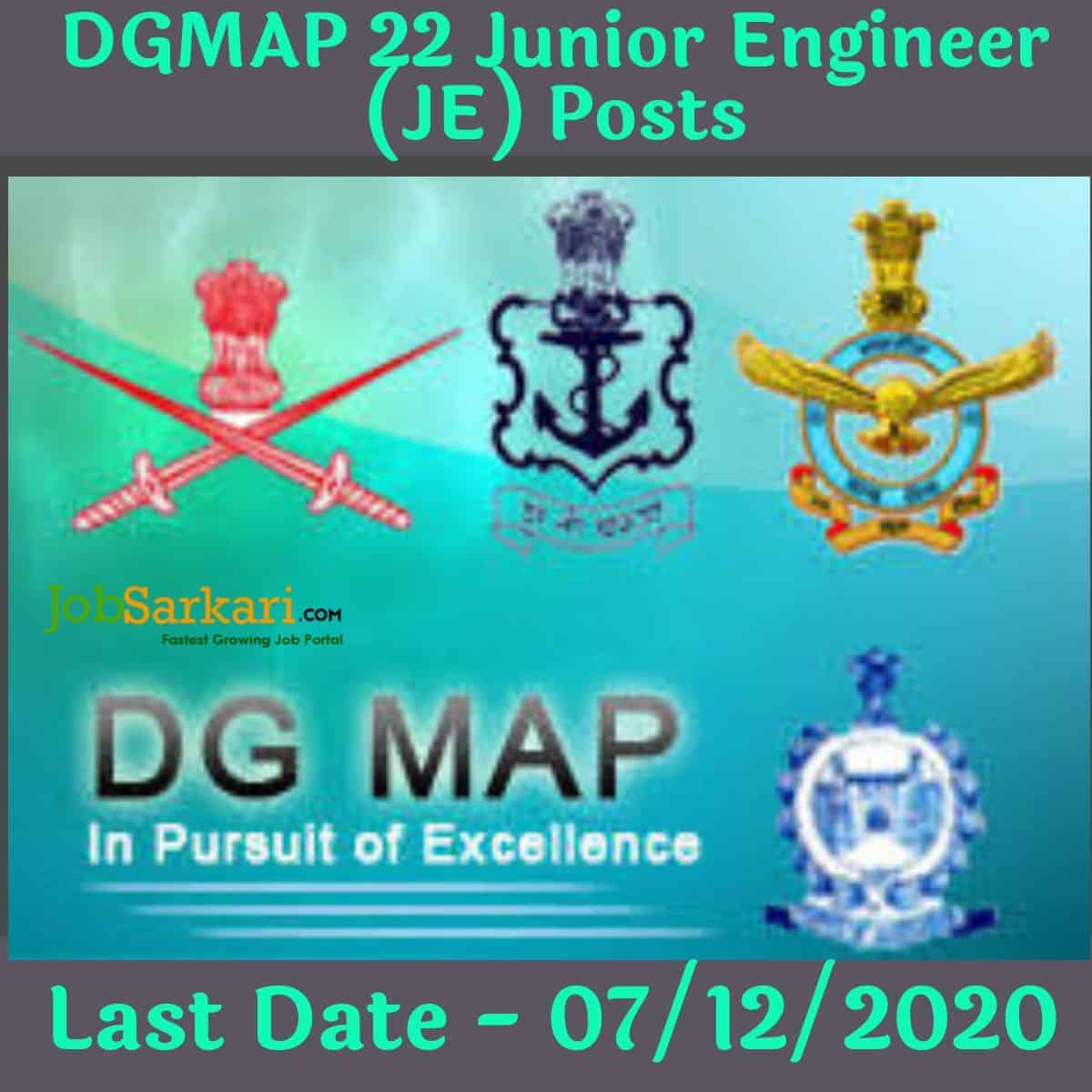 DGMAP 22 Junior Engineer (JE) Posts 1