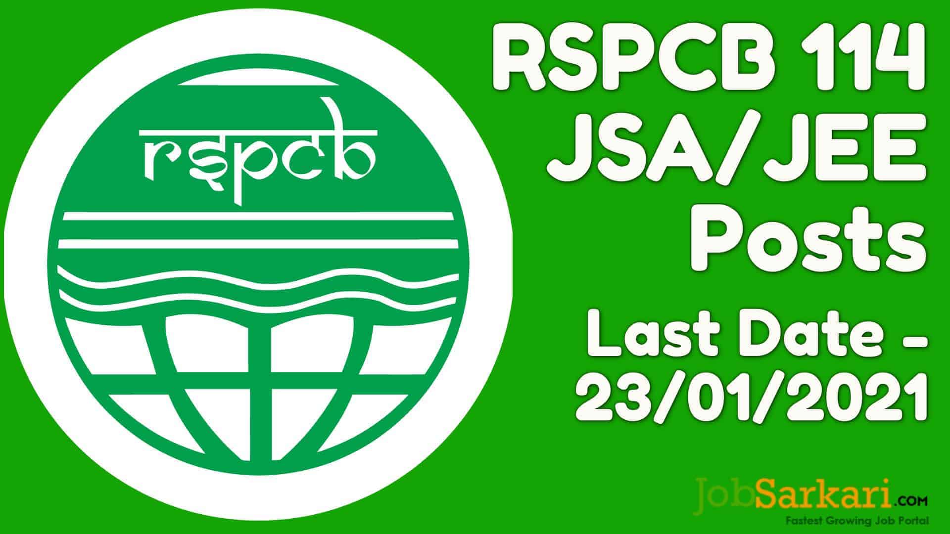 RSPCB 114 JSA/JEE Posts