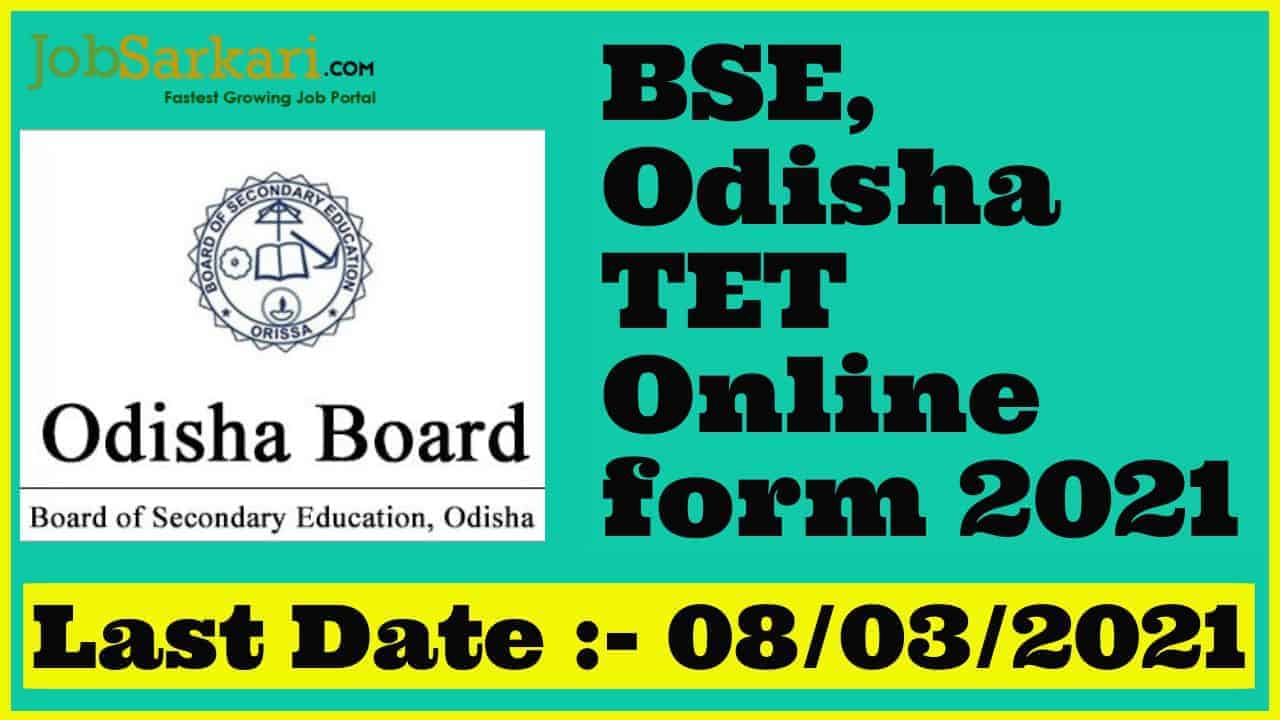 BSEO TET Online form 2021
