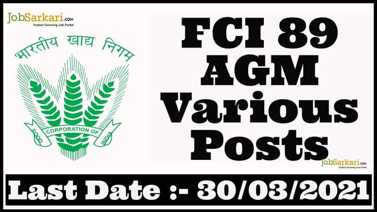 FCI 89 AGM Various Posts 1