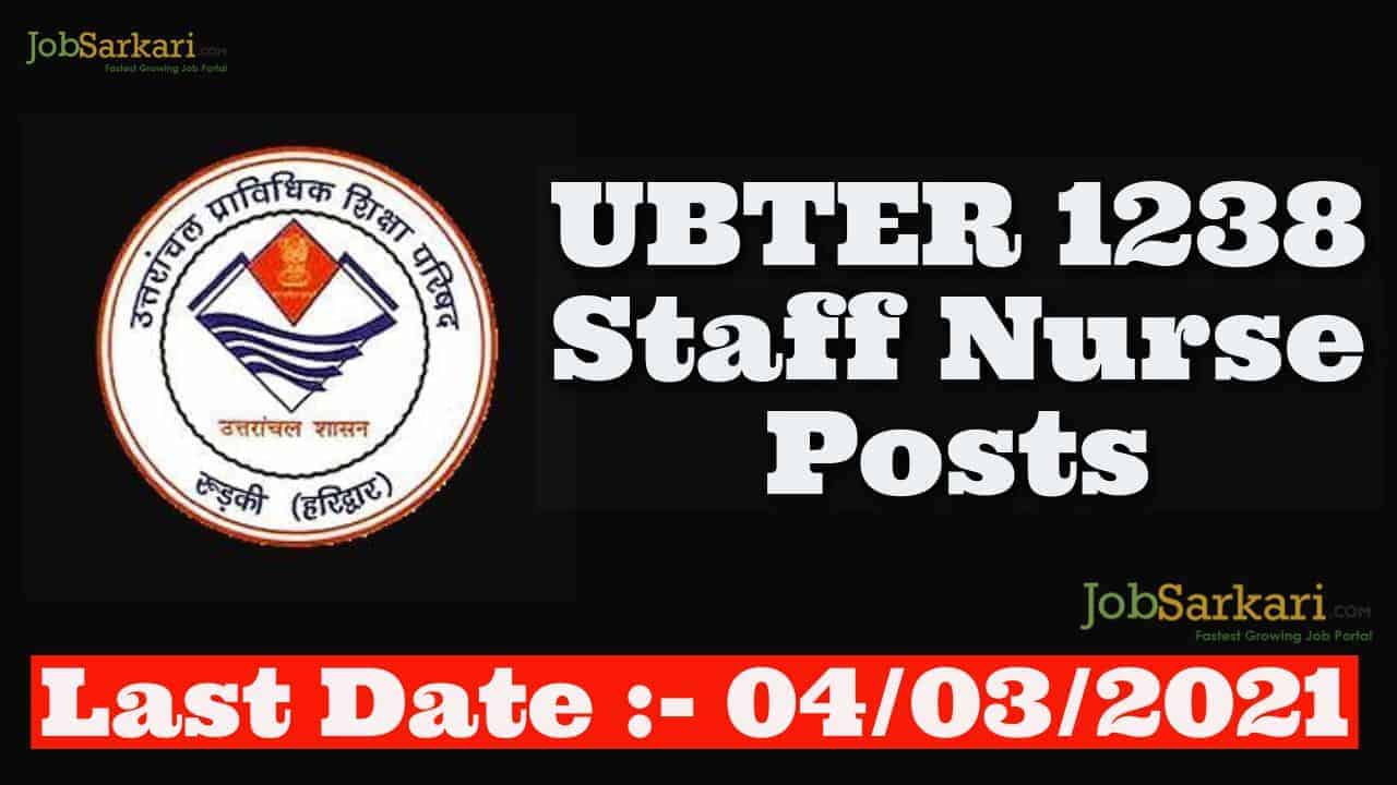 UBTER 1238 Staff Nurse Posts