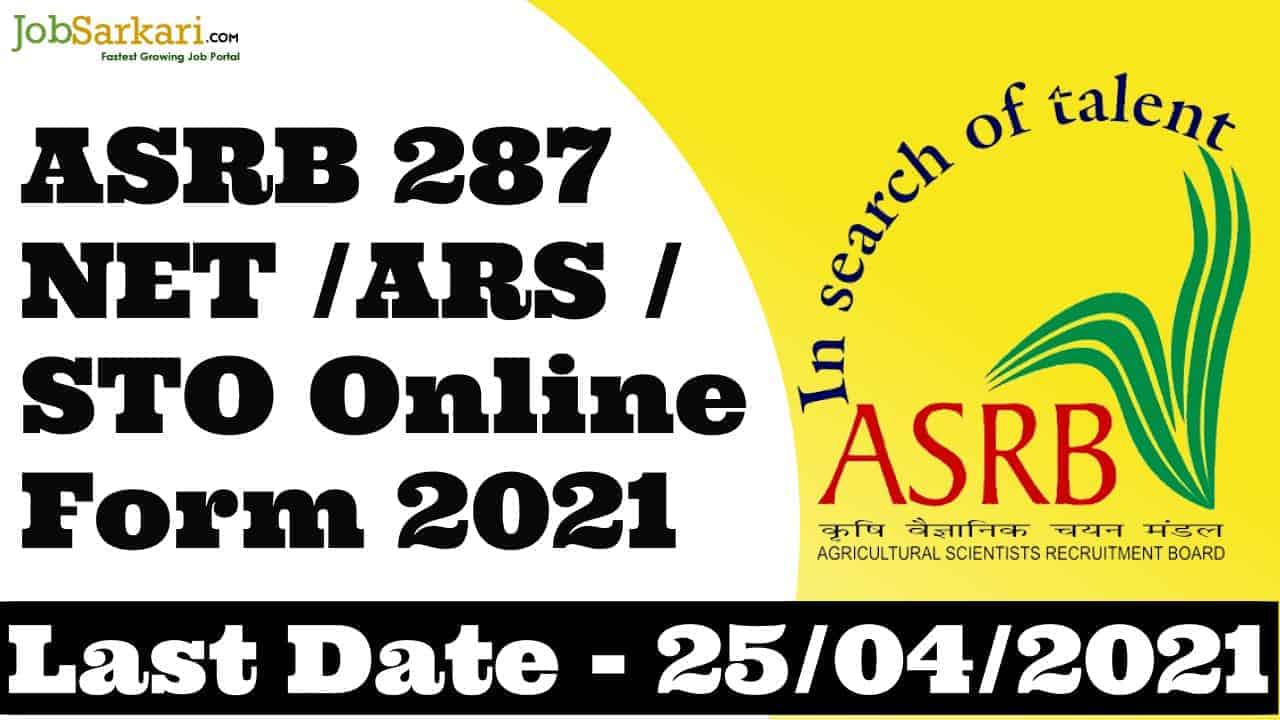 ASRB NET / ARS / STO Online Form 2021
