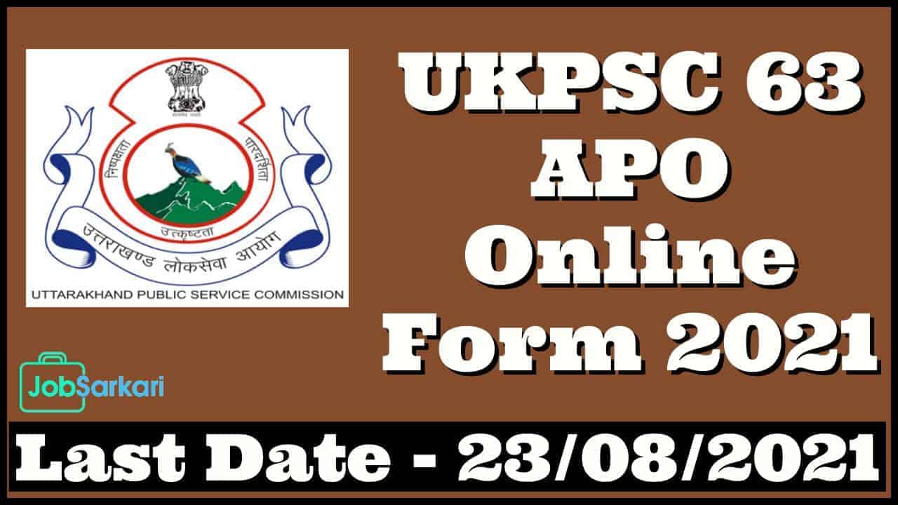 UKPSC APO Online Form 2021 1