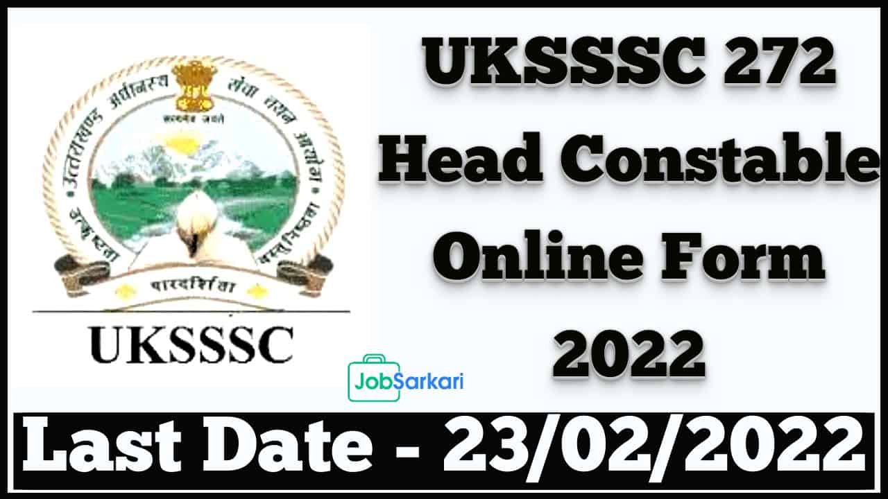 UKSSSC Head Constable Online Form 2022