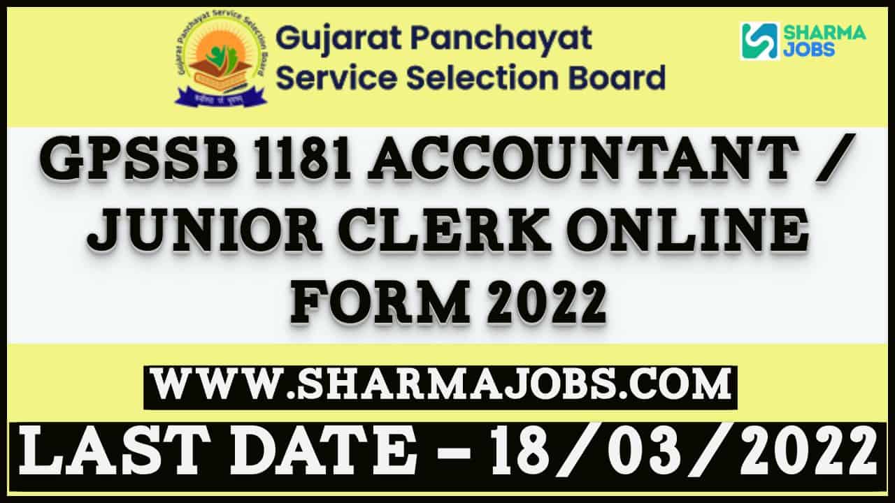 GPSSB 1181 Accountant / Junior Clerk Online Form 2022