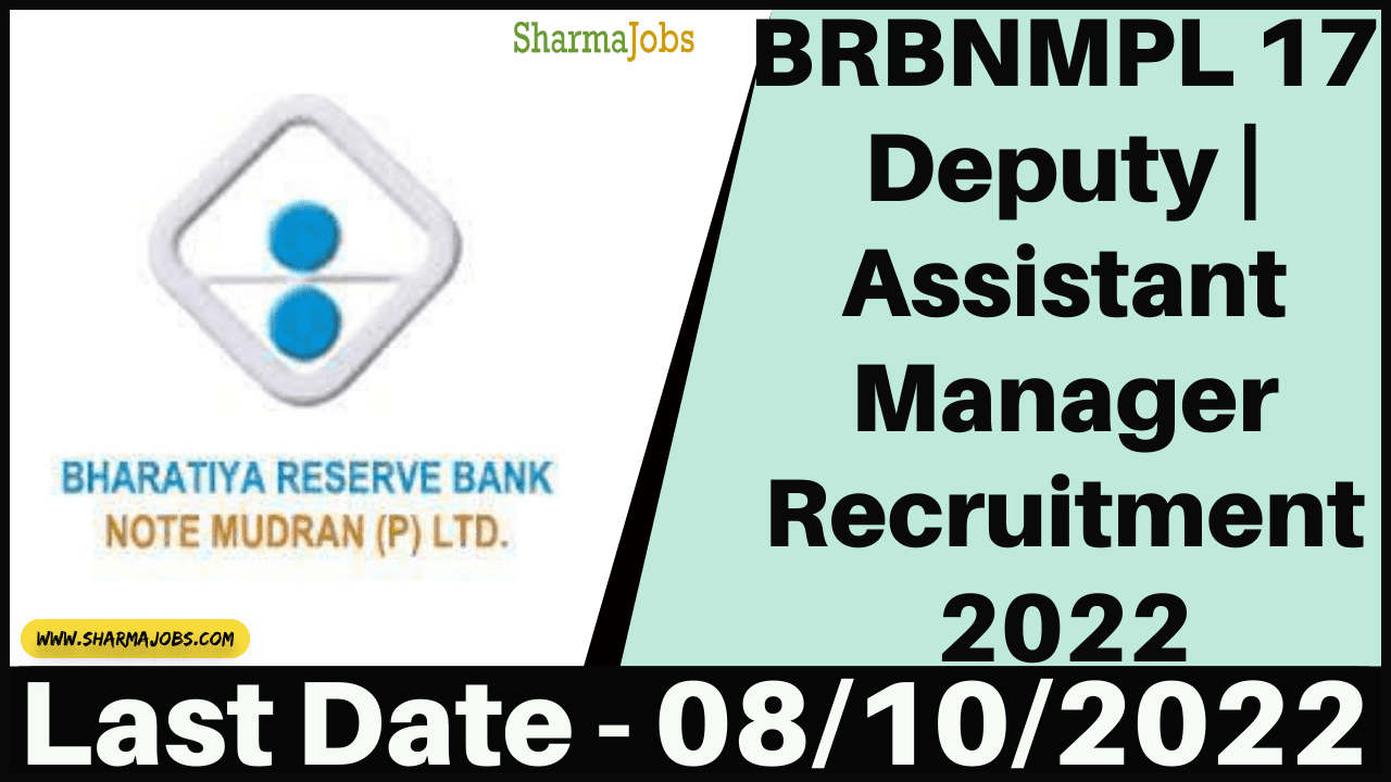 BRBNMPL Deputy Manager / Assistant Manager Recruitment 2022