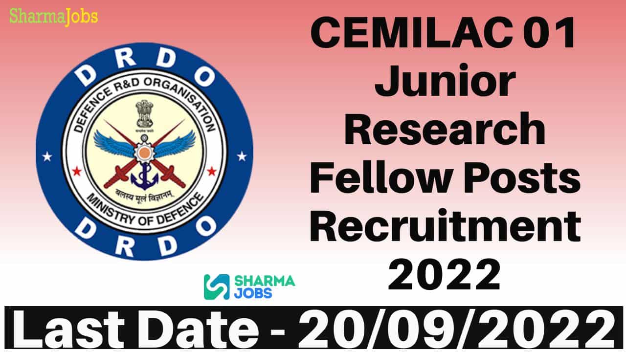 CEMILAC 01 Junior Research Fellow Posts Recruitment 2022