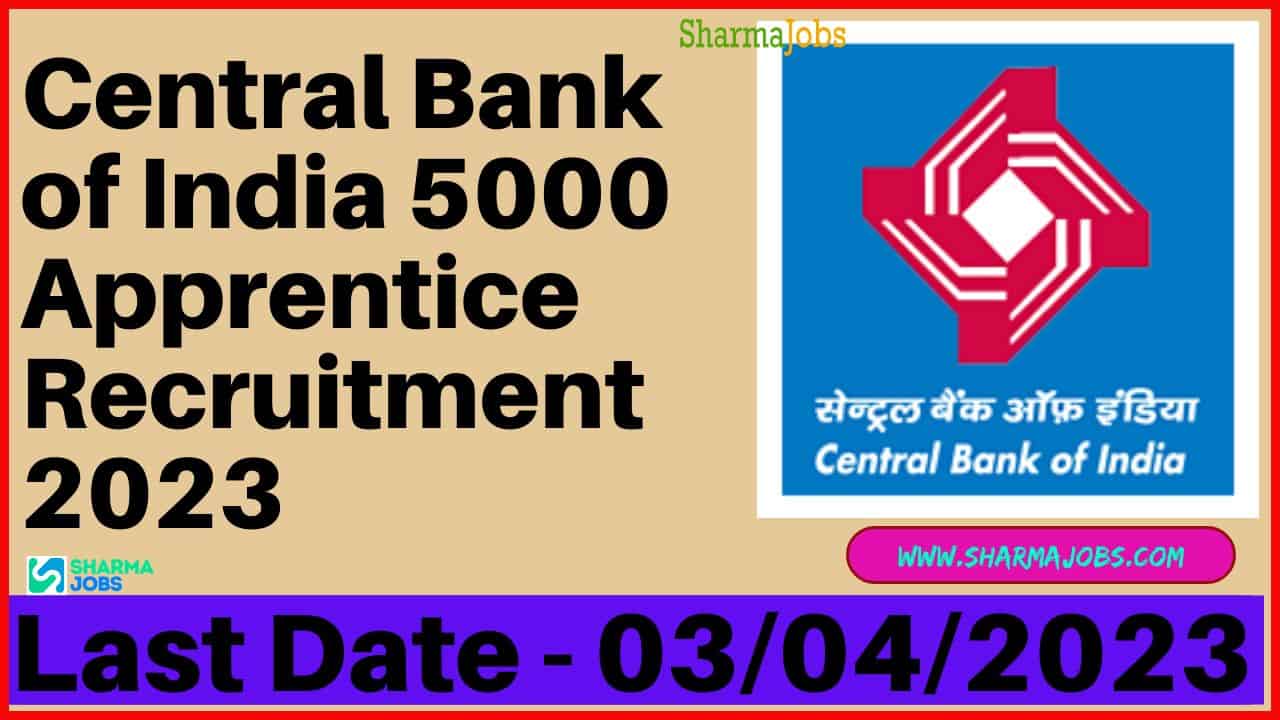 Central Bank of India 5000 Apprentice Recruitment 2023 1