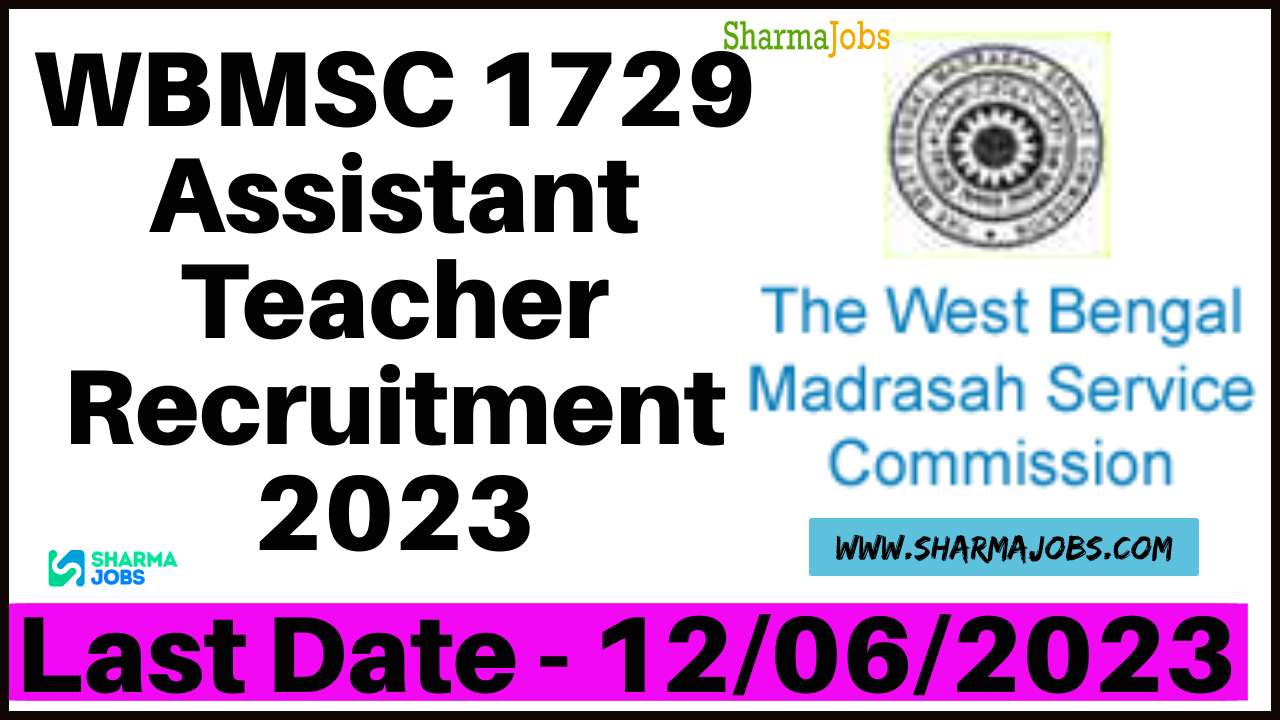 WBMSC 1729 Assistant Teacher Recruitment 2023