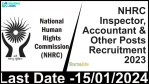 NHRC Inspector, Accountant & Other Posts Recruitment 2023
