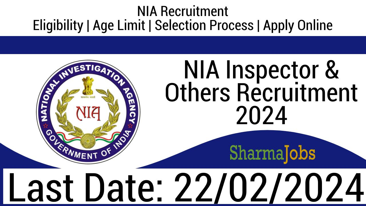 NIA Inspector & Others Recruitment 2024