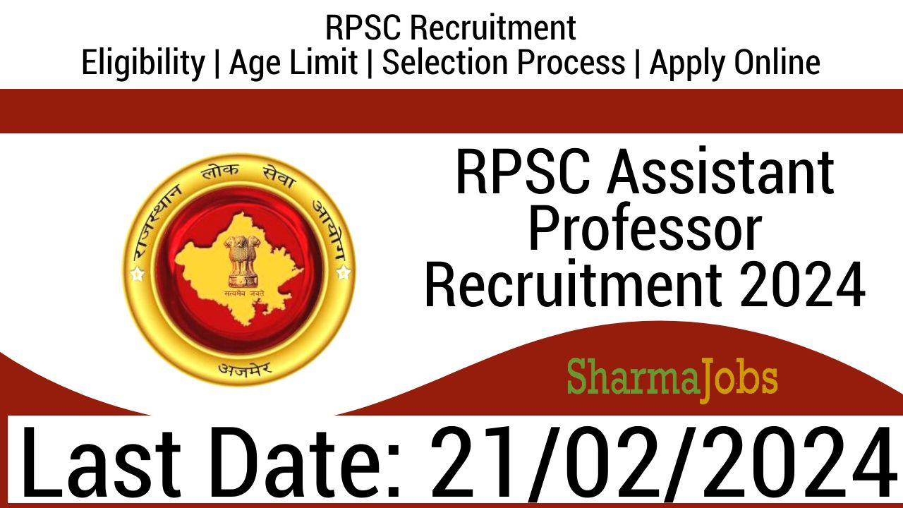 RPSC Assistant Professor Recruitment 2024