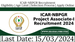 ICAR-NBPGR Project Associate-I Recruitment 2024