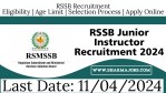 RSSB Junior Instructor Recruitment 2024