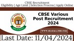 CBSE Various Post Recruitment 2024