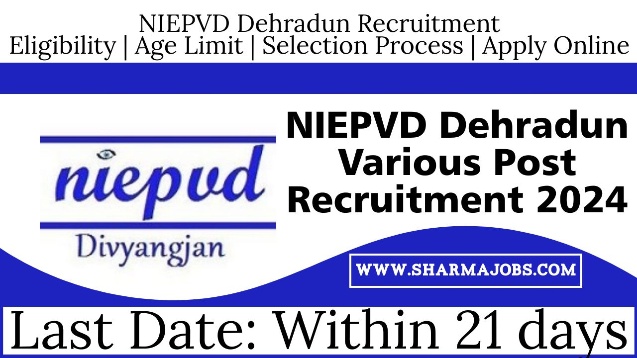 NIEPVD Dehradun Various Post Recruitment 2024